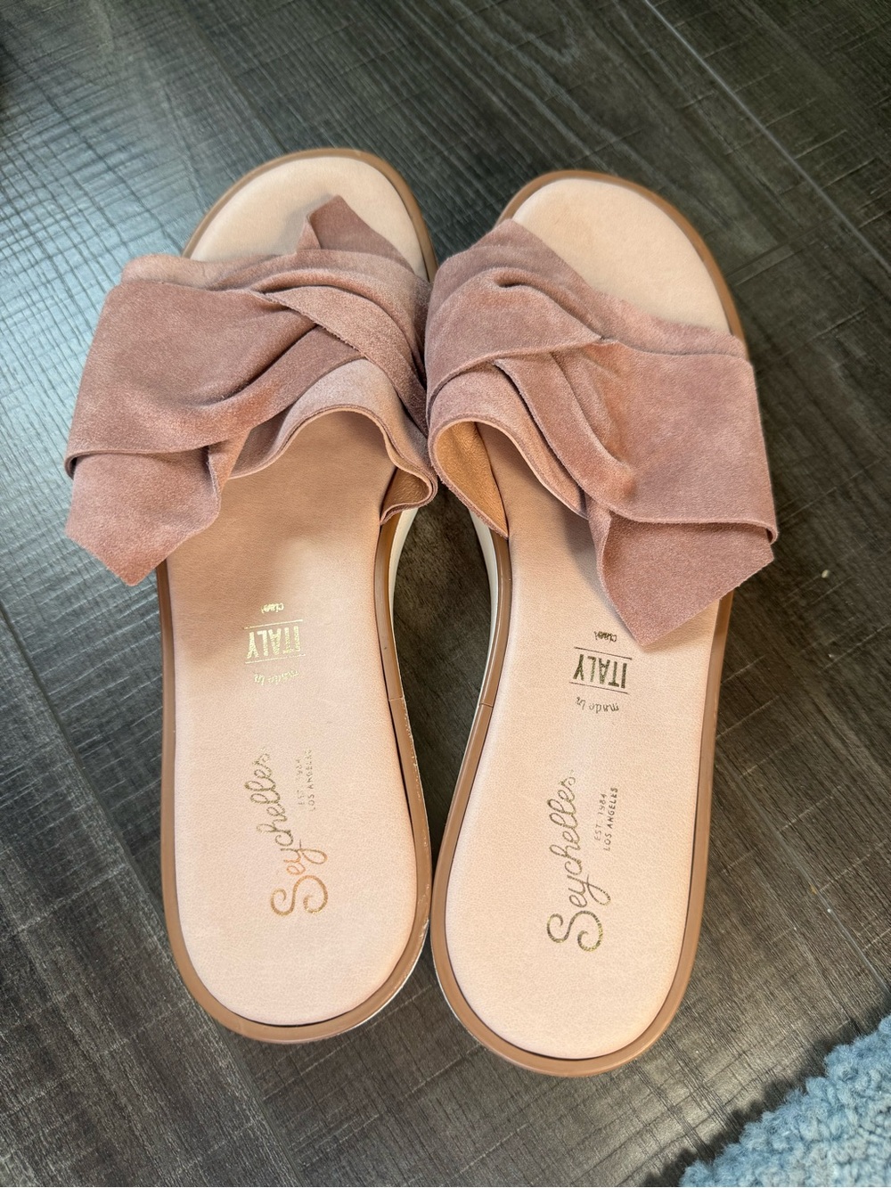Sam Edelman Dusty Rose Knotted Suede Slide Sandals